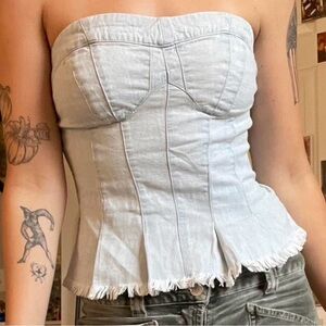 NWT Free People Denim Sky Blue Top